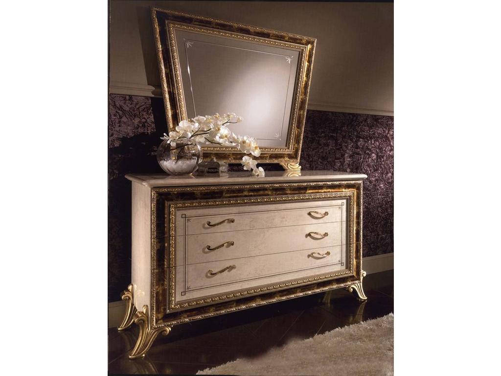 Arredo Classic комод 3 ящика (слоновая кость, золото) Раффаэлло