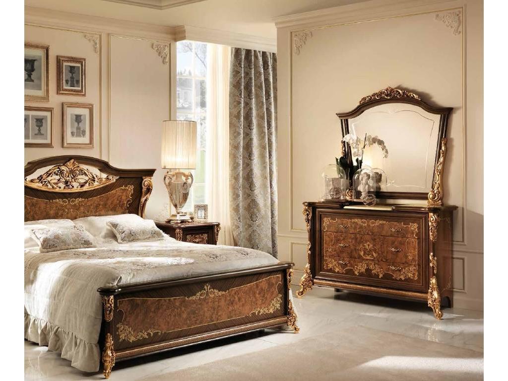 Arredo Classic зеркало настенное для комода (орех, золото) Sinfonia