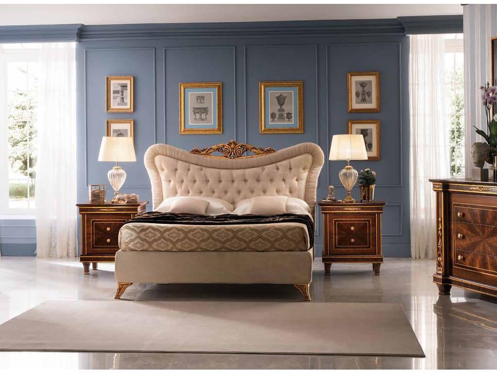 Arredo Classic кровать двуспальная 160х190 с мягкой спинкой (орех) Modigliani