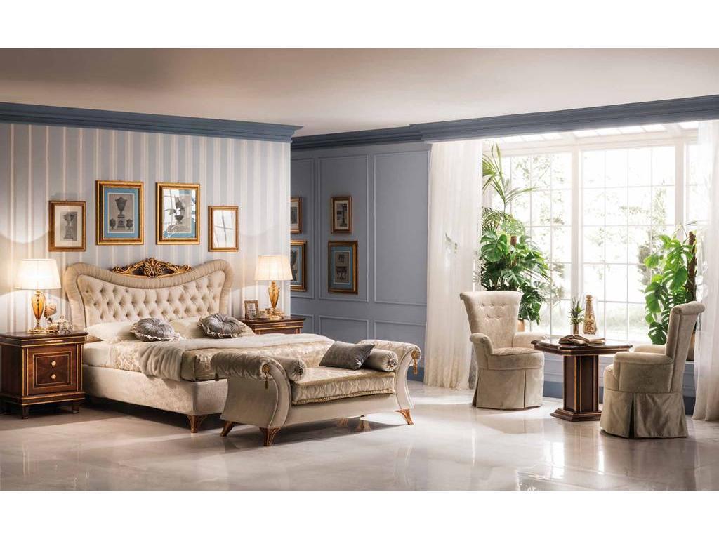 Arredo Classic кровать двуспальная 180х200 с мягкой спинкой (орех) Modigliani