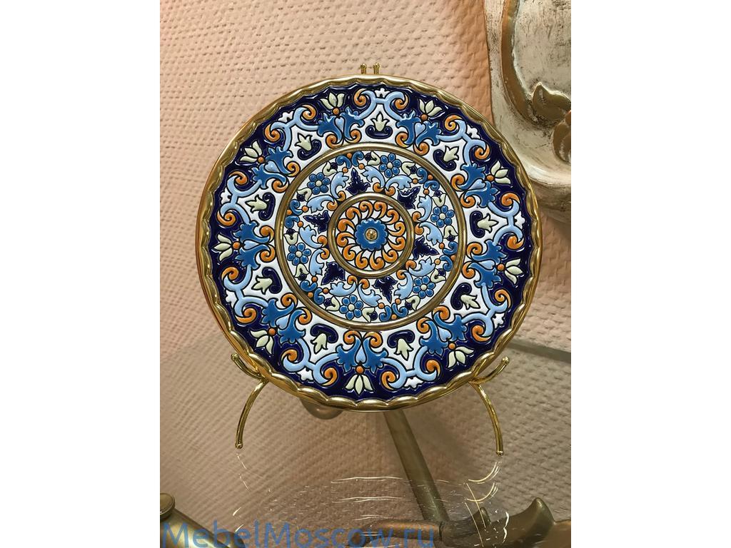 Cearco тарелка декоративная диаметр 21 см (золото, синий) Ceramico
