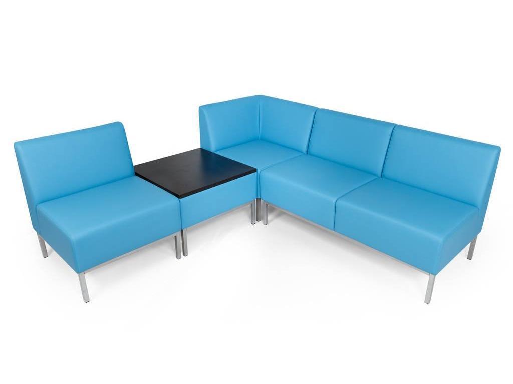 Евроформа мягкая мебель в интерьере №2 тк. Экокожа (синий) Компакт