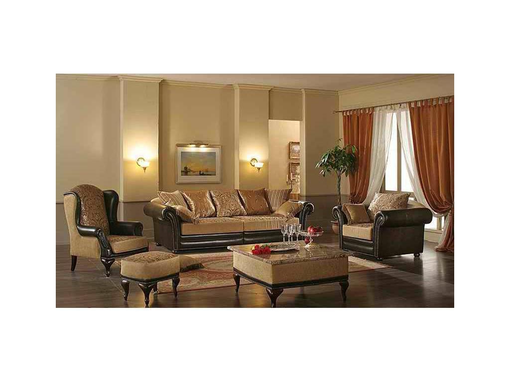 Комдис диван 3-х местный  раскладной (бежевый, коричневый) Турин