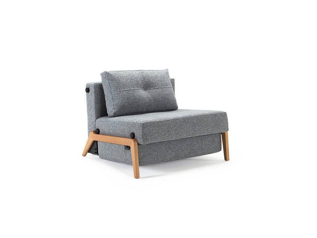 Innovation кресло-кровать тк.565 ножки дерево (серый) Cubed