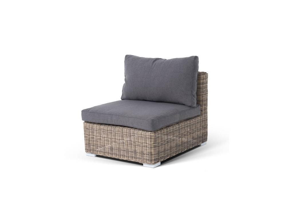 4SIS диван садовый модуль прямой с подушками (соломенный) Лунго