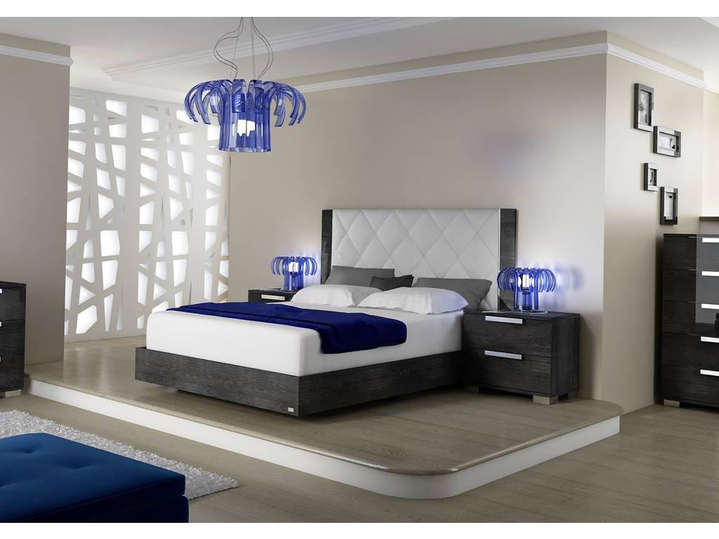 Status кровать двуспальная 160х200 Rhombus с мягким изголовьем (серый) Sarah