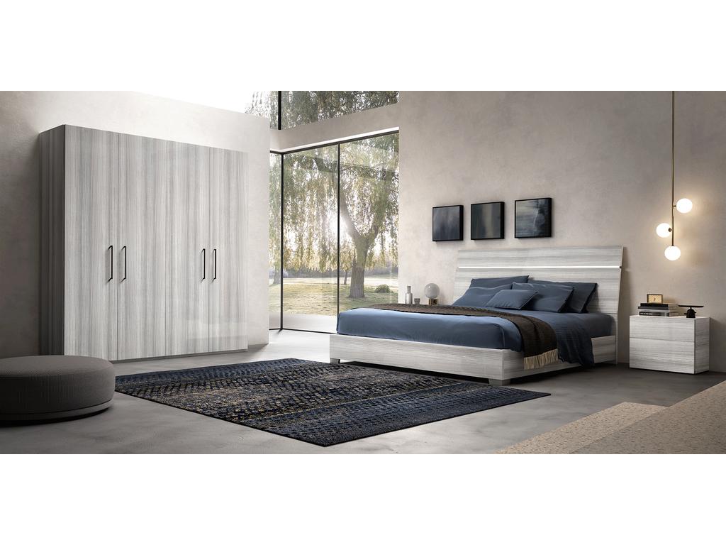 Status спальня современный стиль со шкафом (silver grey) Mia