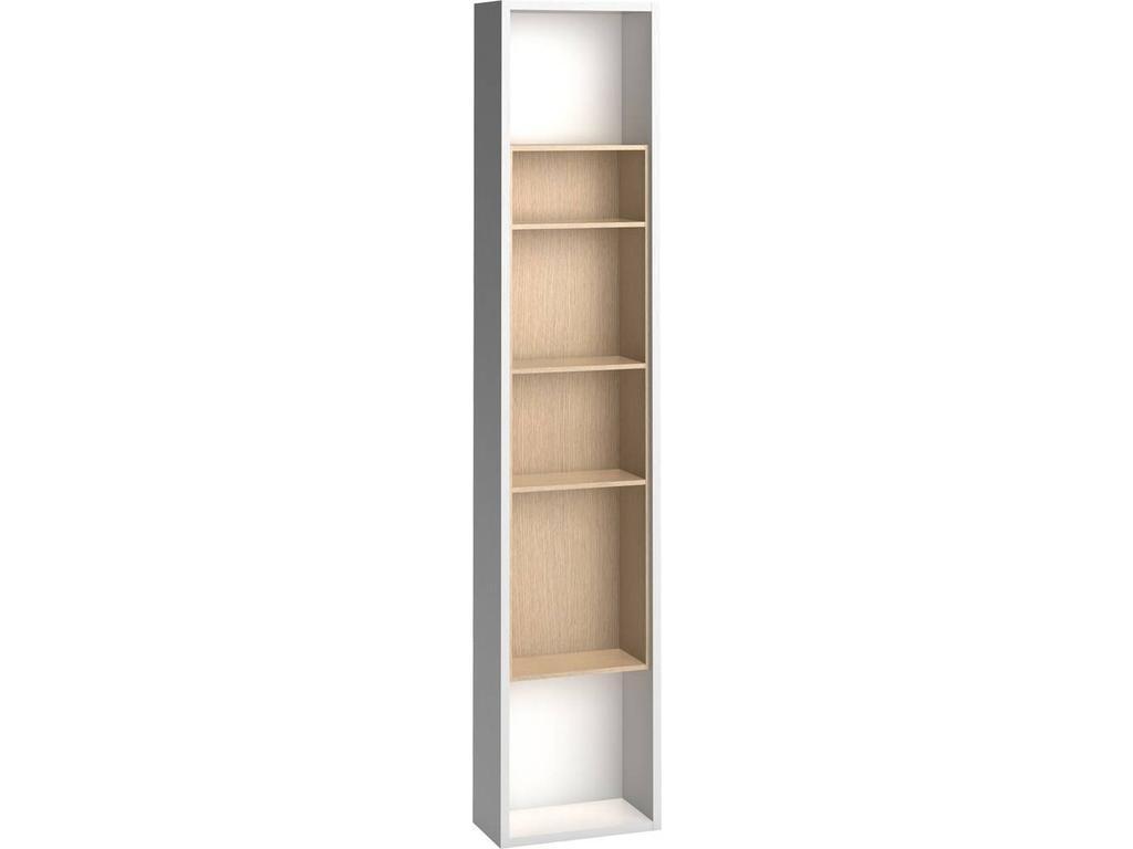 Vox шкаф книжный приставной высокий (белый, дуб) 4YOU