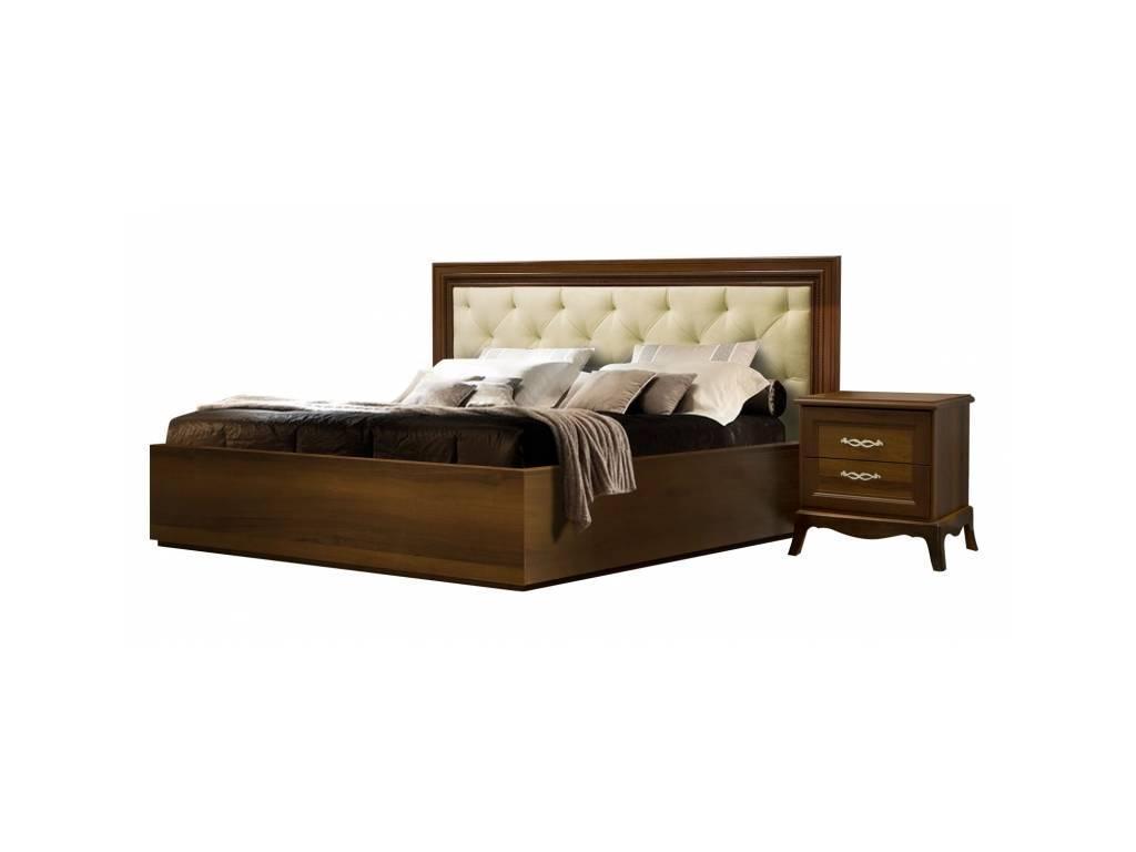 ЯМ кровать двуспальная 160х200 с мягким элементом (коричневый) Амели