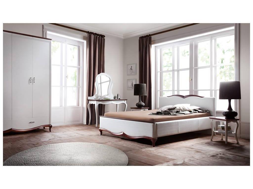 Taranko кровать двуспальная 160х200 (белый, орех) Milano