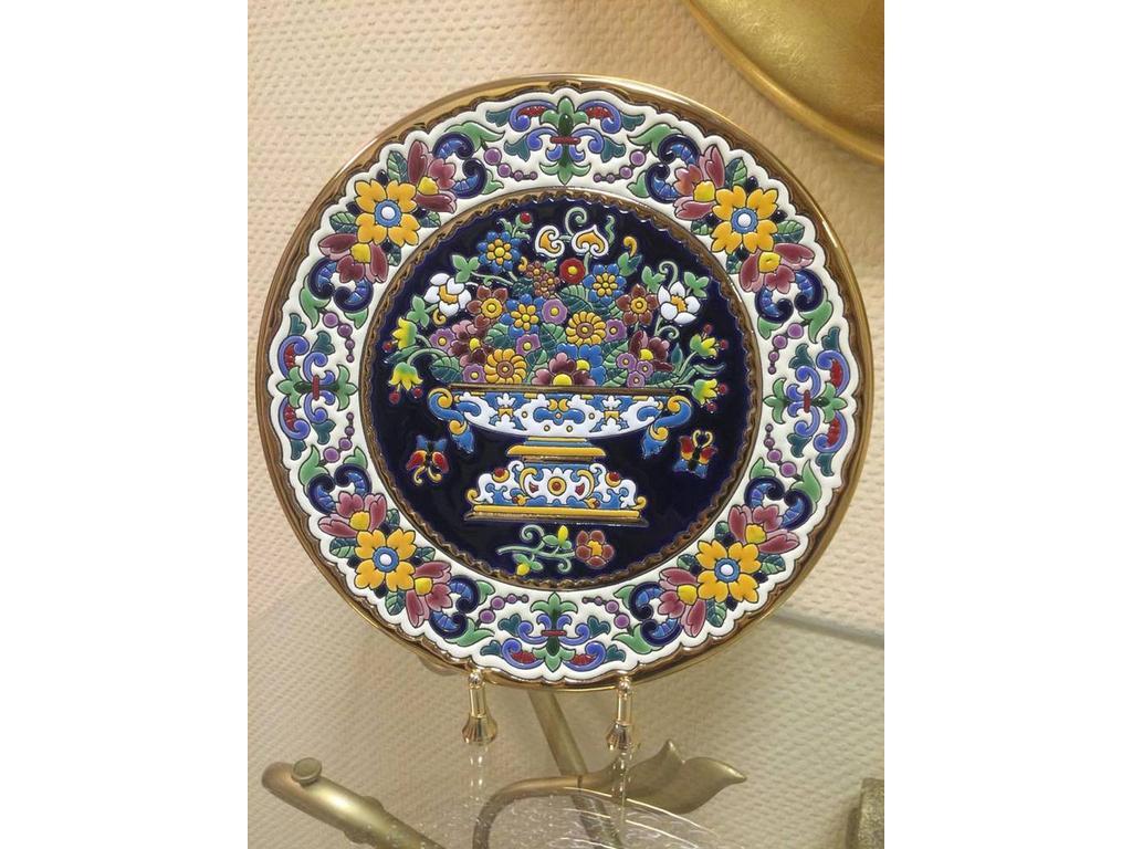 Artecer тарелка декоративная 36см (золото, разноцветный) Ceramico