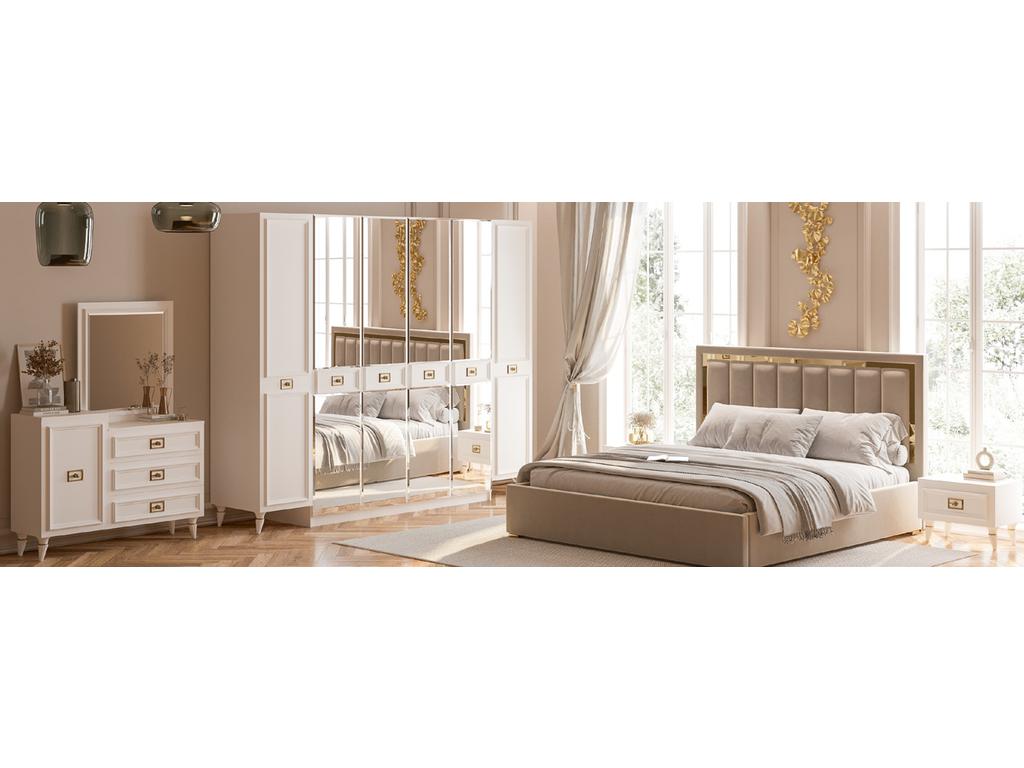Мэри спальня современный со шкафом (золото, белый) Виктория