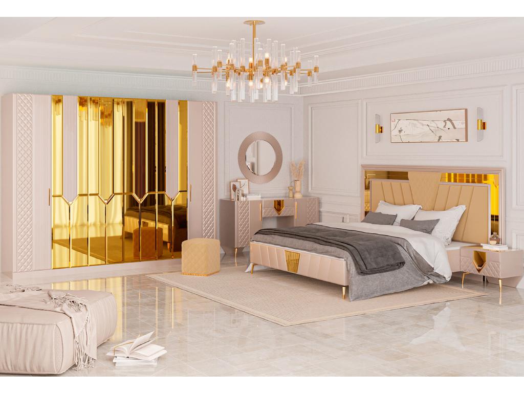 Мэри спальня современный с 6 дв шкафом (кашемир с золотом) Севиль
