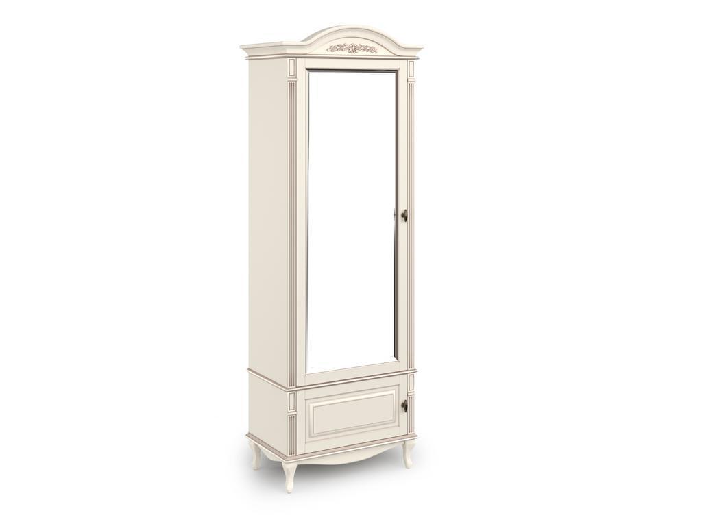 Arco шкаф 1 дверный с зеркалом (белый, патина) Прованс