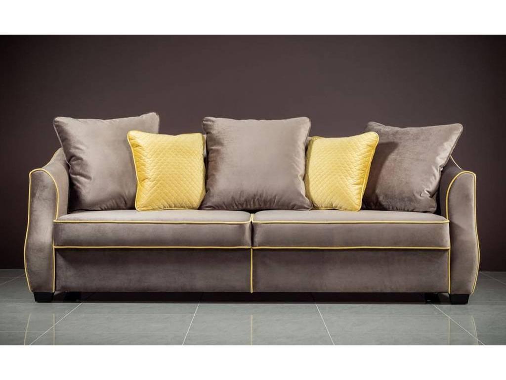 Liberty диван 3-х местный раскладной ткань (серо-бежевый) Bergamo