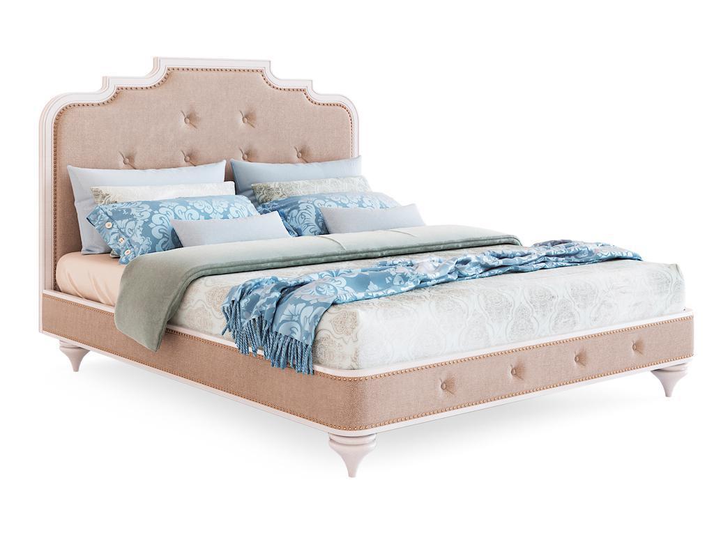 Zzibo Mobili кровать двуспальная 180х200 ткань Velvet LUX (белый) Оскар