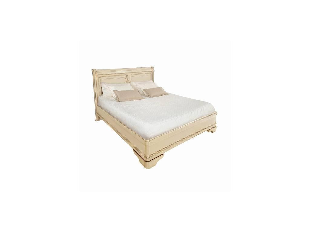Timber кровать двуспальная 160х200 без изножья (ваниль, золото) Палермо