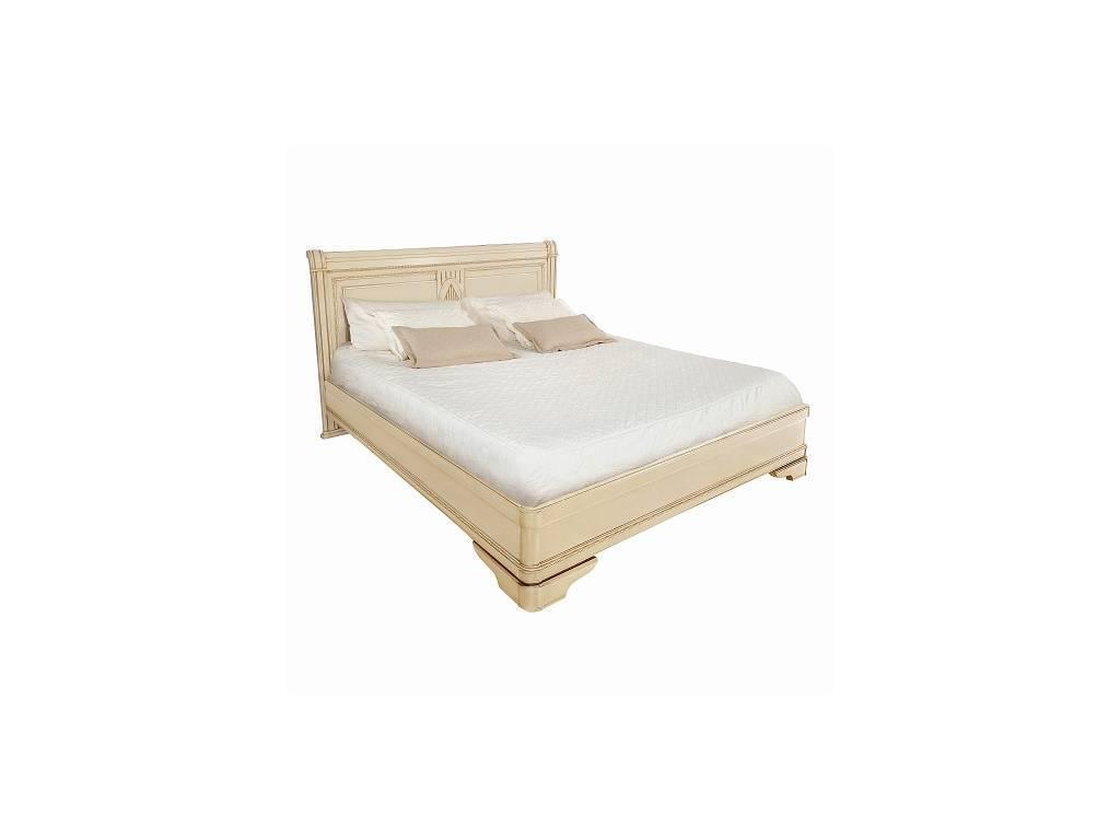 Timber кровать двуспальная 180х200 без изножья (ваниль, золото) Палермо