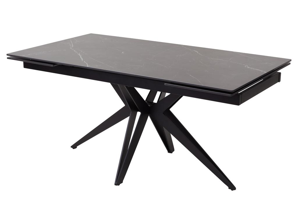 Megapolis стол обеденный раскладной (черный мрамор, черный) FORIO