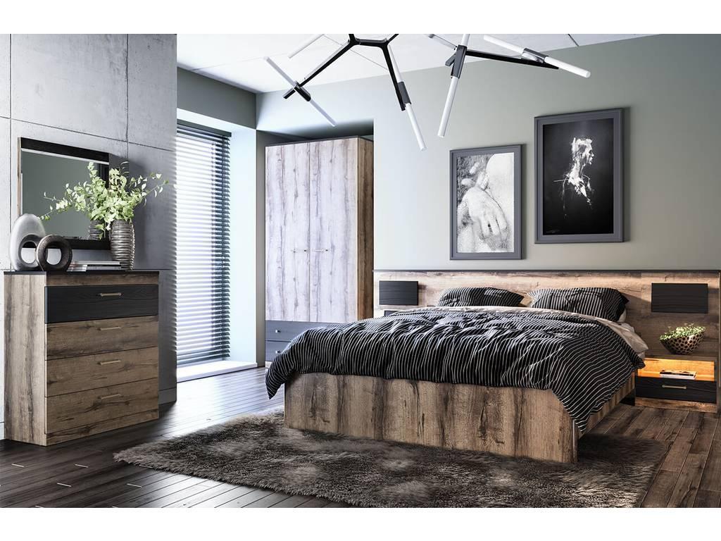 Anrex спальня современный стиль комната (дуб,черный) Jagger