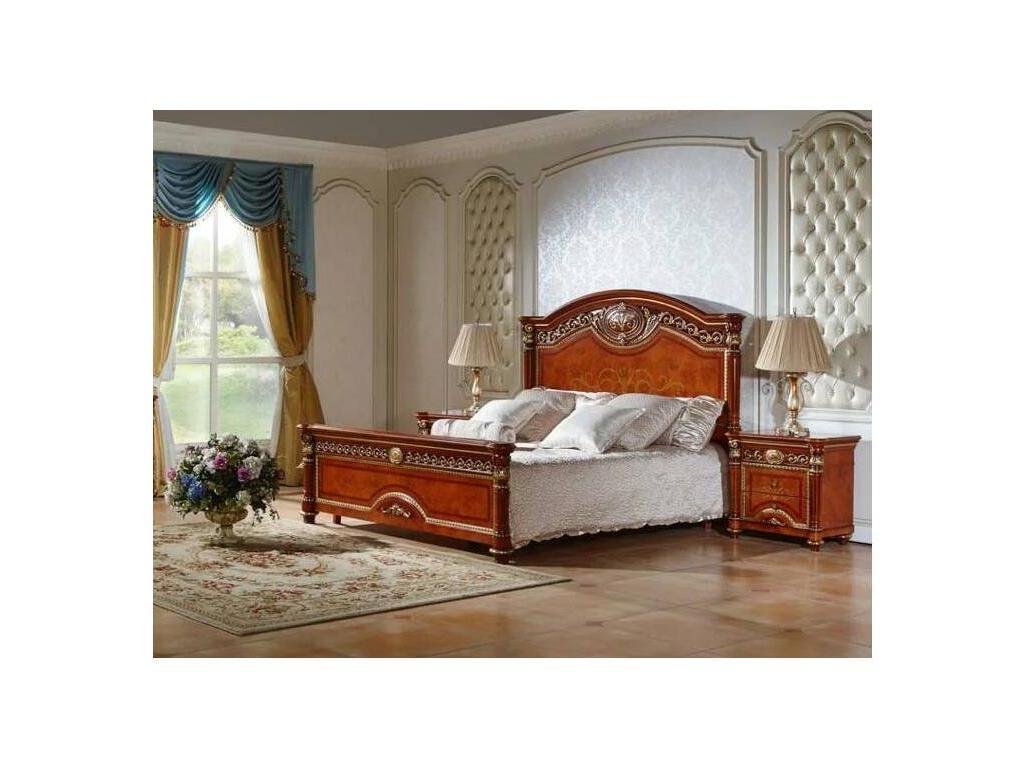 FurnitureCo кровать двуспальная 180х200 (орех) Атанасия