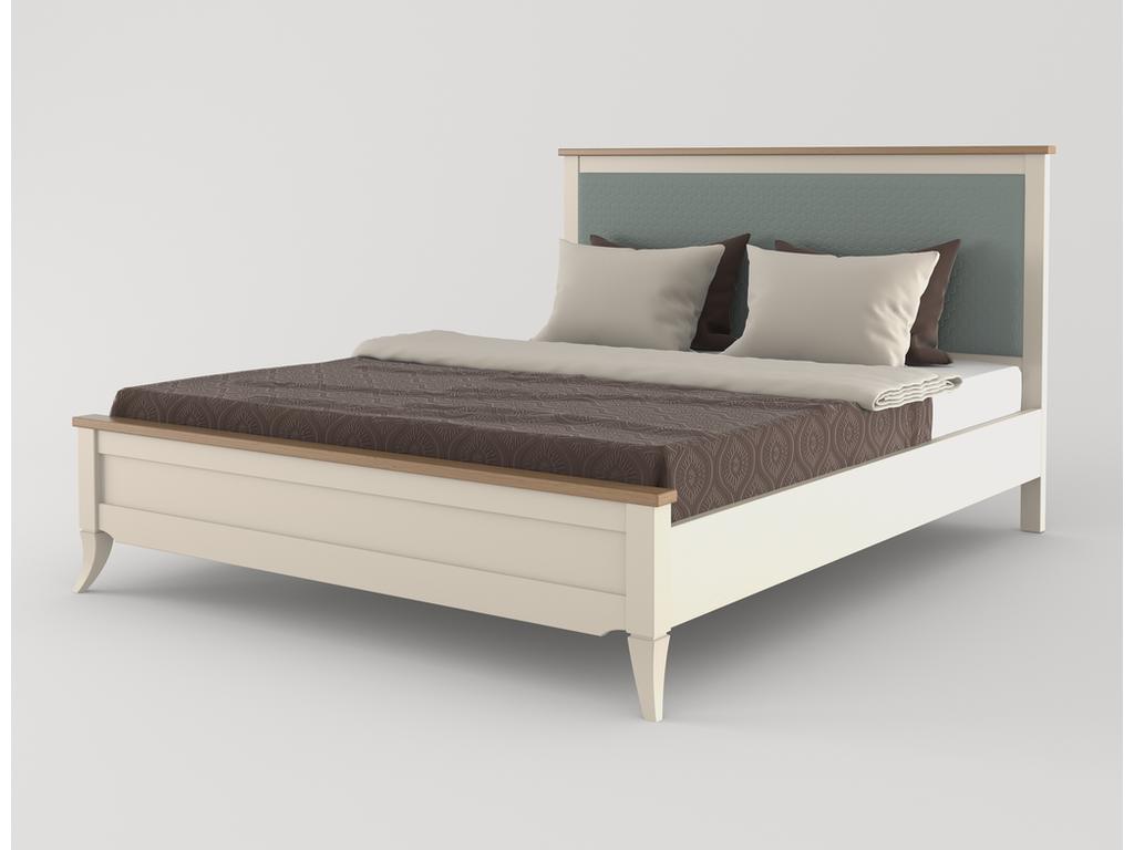 МастМур кровать двуспальная 160х200 с мягкой вставкой (ваниль) Римини