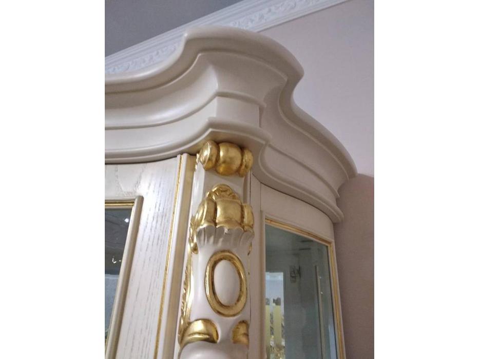 Carpenter витрина 1 дверная  (белый, золото) Изабелла