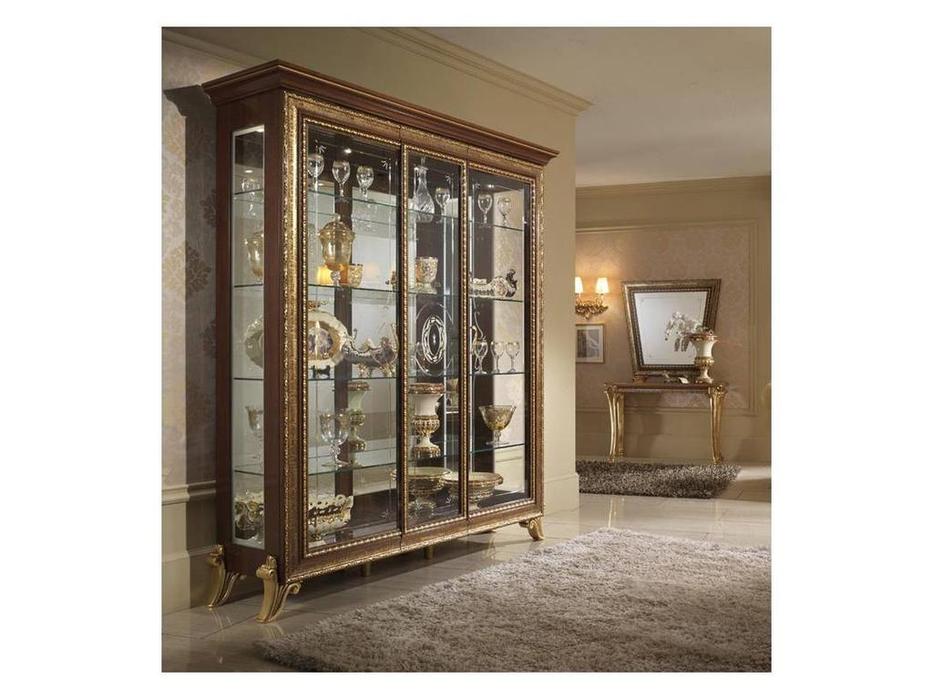 Arredo Classic витрина 3-х дверная Джотто без короны (орех) Giotto