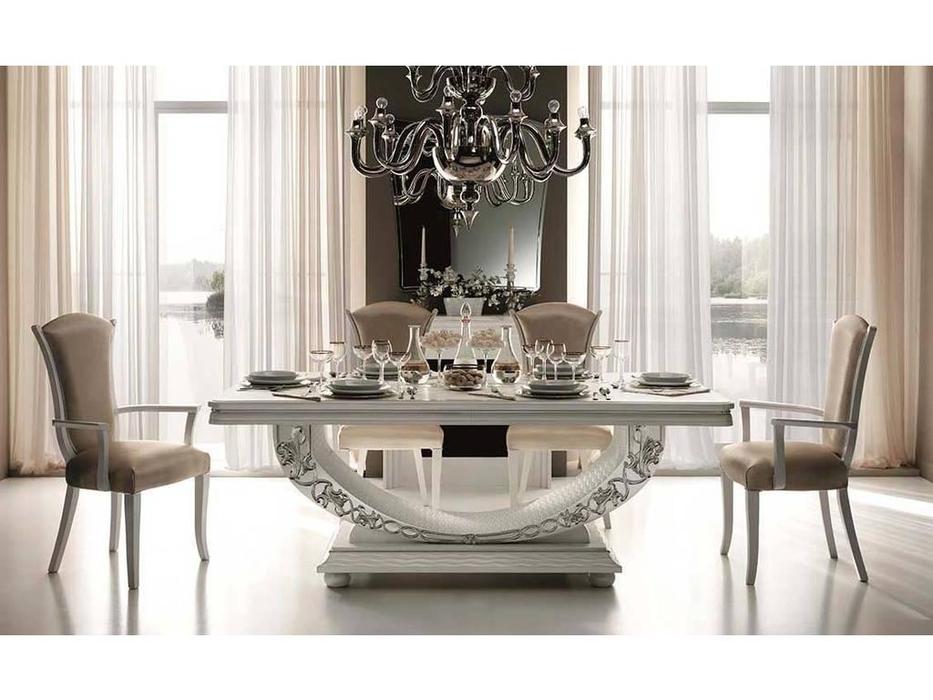 Arredo Classic стол обеденный на 10 человек раскладной (белый, серебро) Miro