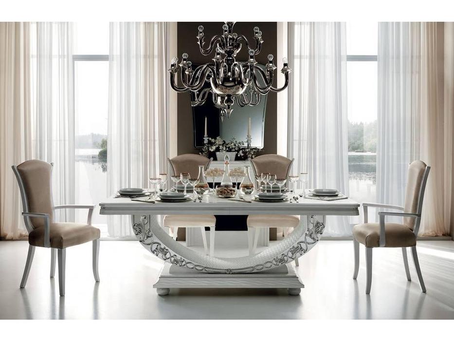 Arredo Classic стол обеденный на 10 человек раскладной (белый, серебро) Miro