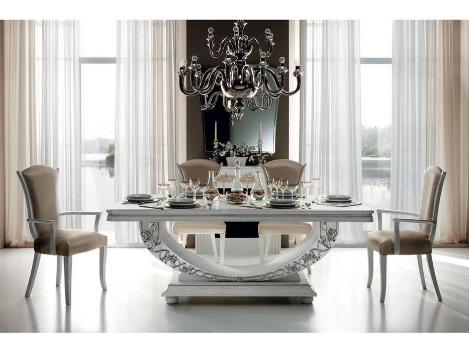 Arredo Classic стол обеденный раскладной (белый, серебро) Miro