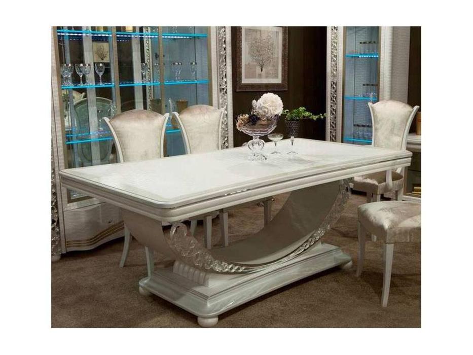 Arredo Classic стол обеденный раскладной (белый, серебро) Miro