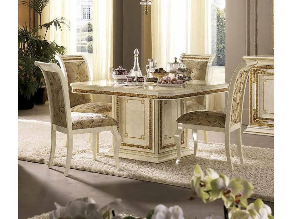 Arredo Classic стол обеденный раскладной 120/160 (слоновая кость, золото) Leonardo