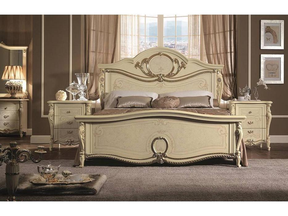 Arredo Classic кровать двуспальная 180х200 (слоновая кость, золото) Tiziano