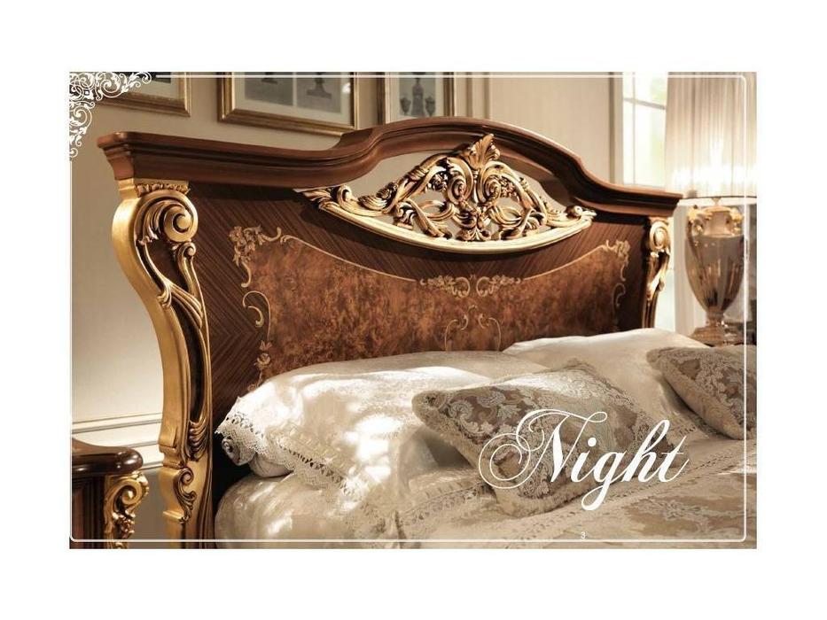 Arredo Classic кровать двуспальная 180/200х200 (орех, золото) Sinfonia