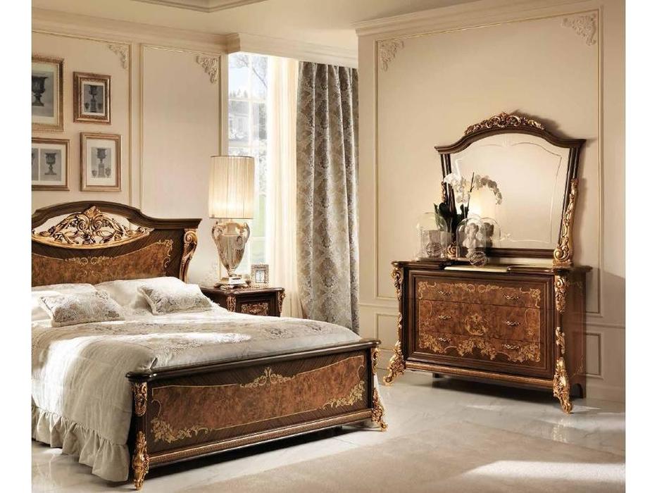 Arredo Classic зеркало настенное для комода (орех, золото) Sinfonia