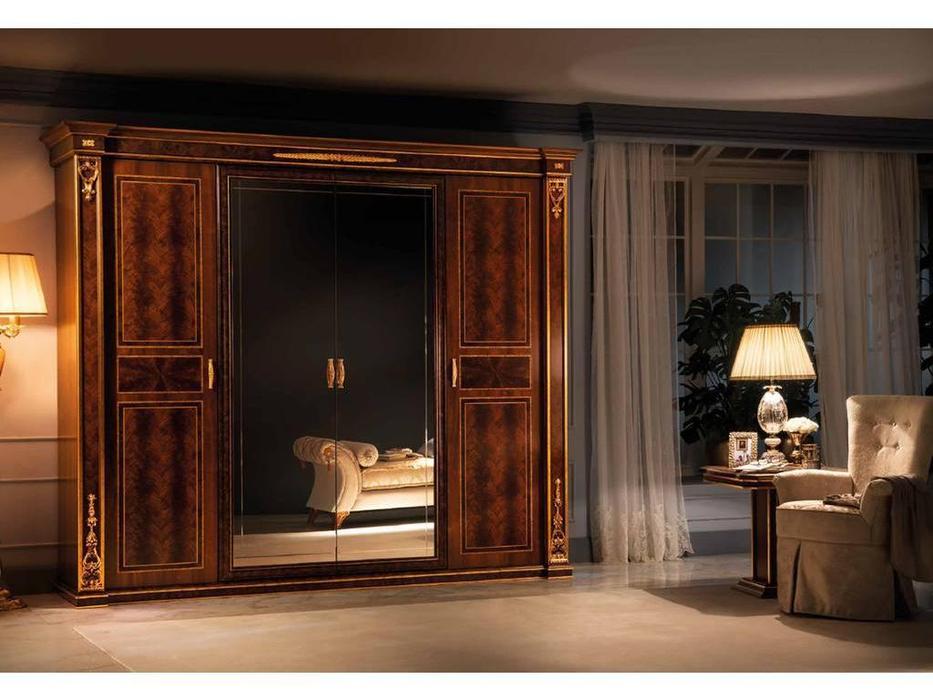 Arredo Classic шкаф 4 дверный 2 зеркала (орех) Modigliani