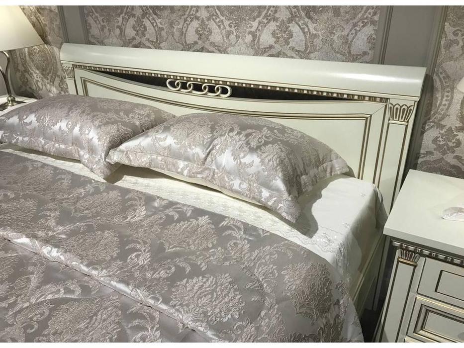 Liberty кровать двуспальная 180х200 без изножья (слоновая кость, золото) Флоренция