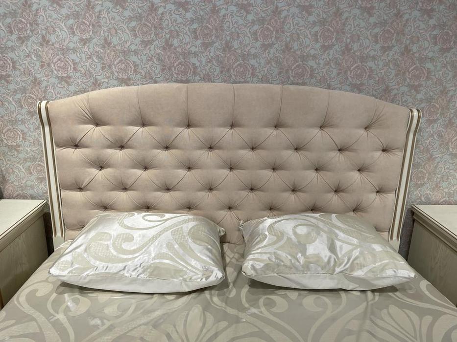 Liberty кровать двуспальная 180х200 с мягким элементом (белый ясень) Сильвия