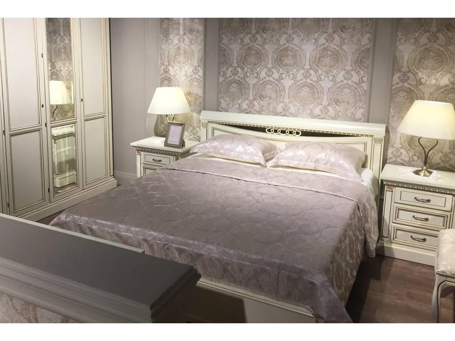 Liberty кровать двуспальная 160х200 с подъемным мех-ом (слоновая кость, золото) Флоренция