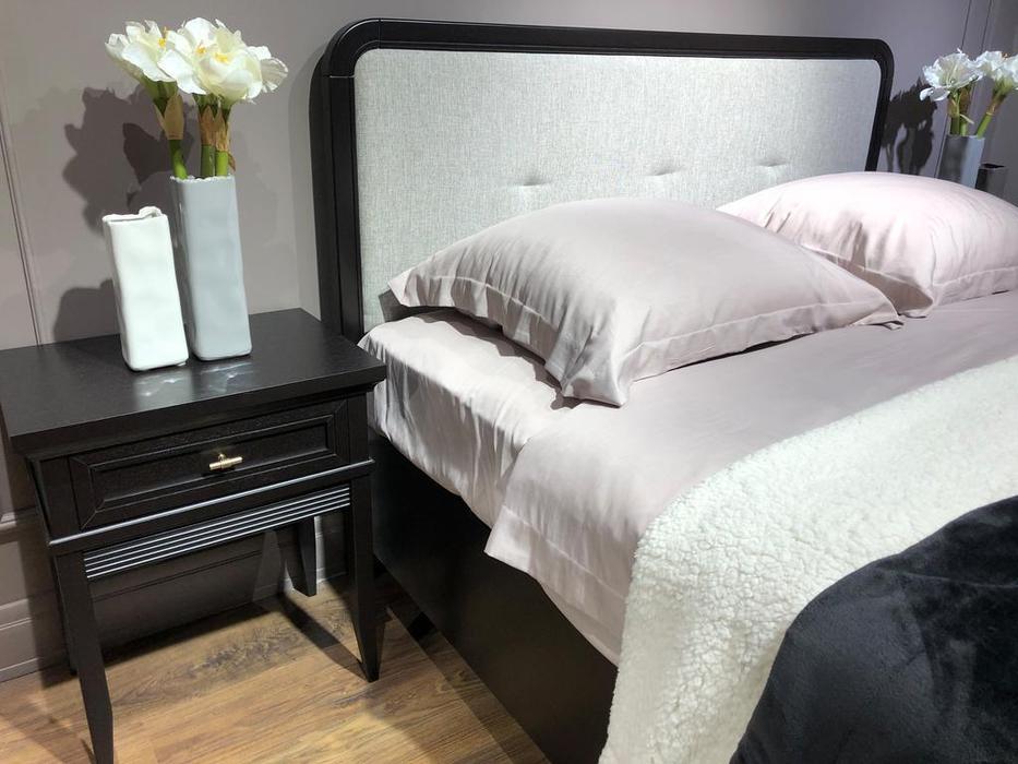 Liberty кровать двуспальная 160х200 с мягким изголовьем (черный) Берген