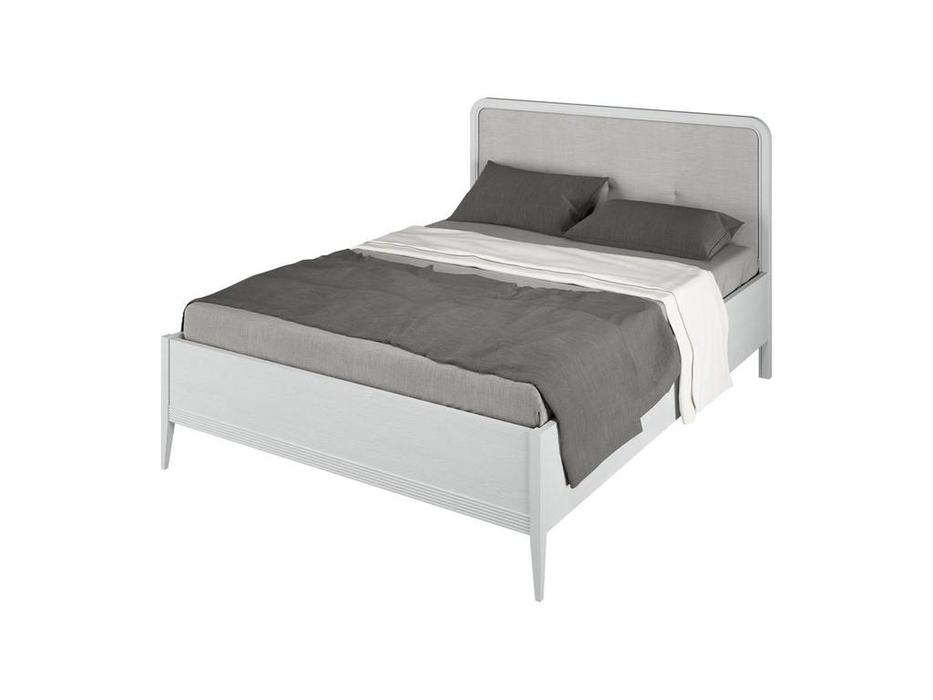 Liberty кровать двуспальная 160х200 с мягким изголовьем (белый) Берген