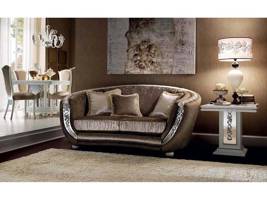 Arredo Classic диван 2-х местный В ткань (шоколад, серебро) Miro