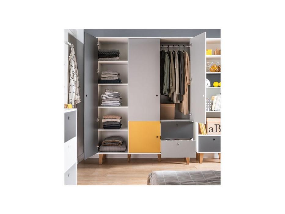 Vox шкаф 3-х дверный  (белый,графит,серый,шафран) Concept