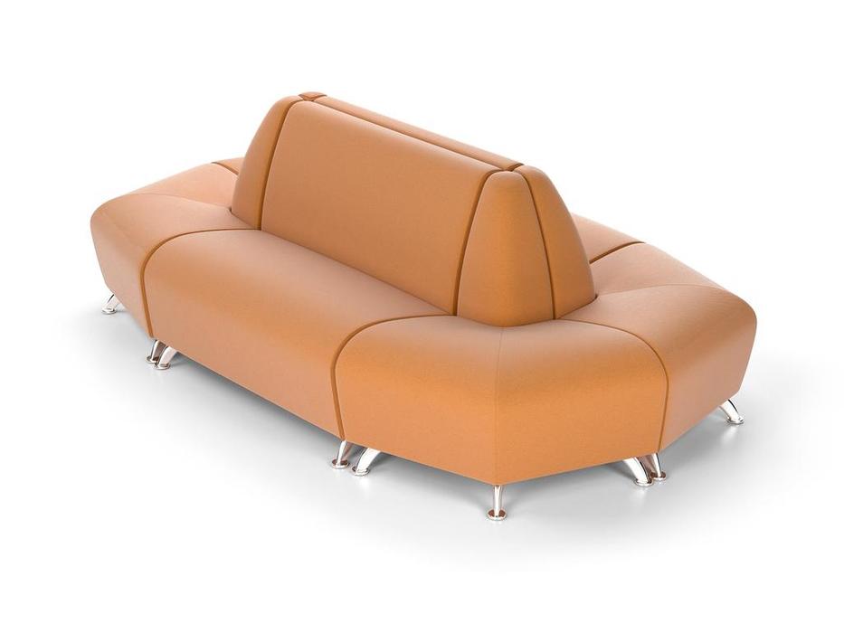 Евроформа мягкая мебель в интерьере  Островок  (оранжевый) Интер Хром