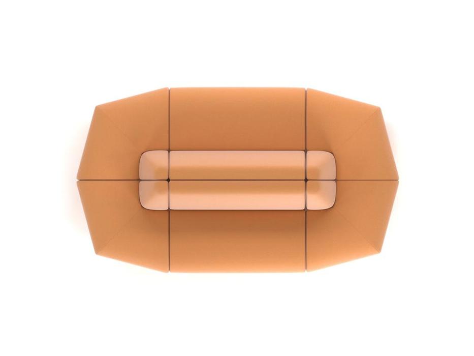 Евроформа мягкая мебель в интерьере  Островок  (оранжевый) Интер Хром