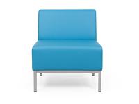 Евроформа кресло - прямая 1 местн.секция тк. Экокожа (синий) Компакт