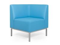 Евроформа кресло - угловая секция тк. Экокожа (синий) Компакт