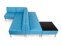 Евроформа комплект мягкой мебели №3 тк. Экокожа (синий) Компакт
