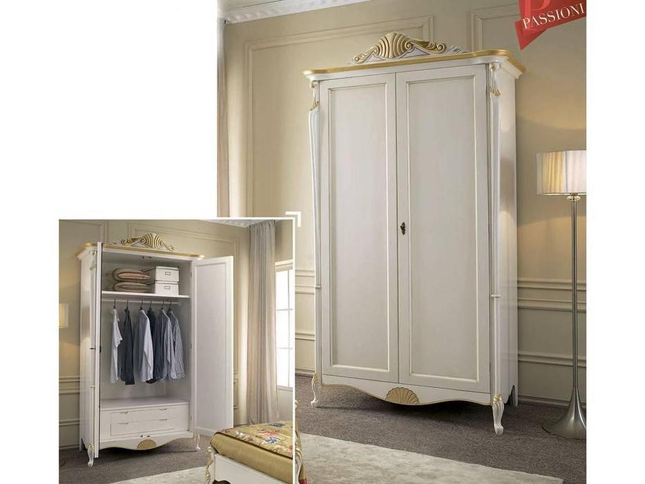 Tarocco Vaccari шкаф 2-х дверный  (белый, золото) Passioni